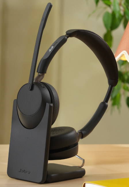 Jabra Evolve3 65 MS con base di ricarica e dongle bluetooth